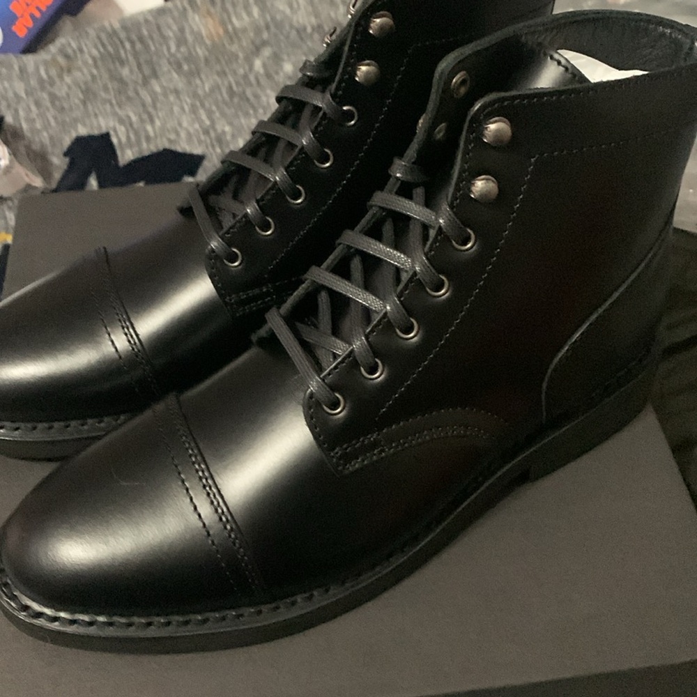 Thursday Boot Company men’s Captains Cap Toe Black Boots